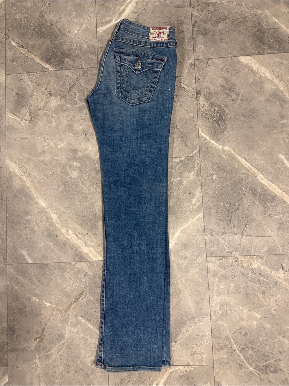True Religion BILLY Women's Mid Blue Straight-Leg Jeans